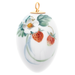 Easter egg, Woodland flora with insects, strawberry, H 5 cm