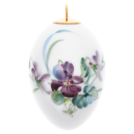 Easter egg, Woodland flora with insects, violet, H 5 cm