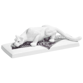 Leopard, Meissen Atelier, Africa black, L 17 cm