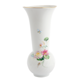 "Waves" Vase sprigged with "Water Lilly", H 30 cm