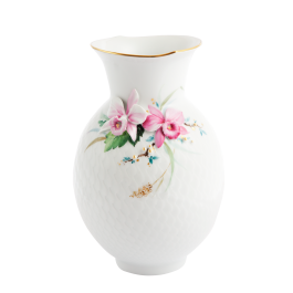 "Waves" Vase sprigged with "Orchids", H 20,5 cm