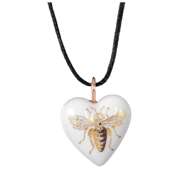 Pendant Heart medium, rose gold, Bee, 2,2 x 1,7 cm