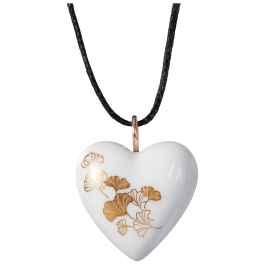 Pendant Heart big loop rose gold, Ginkgo, gold, 2,4 x 2,1 cm