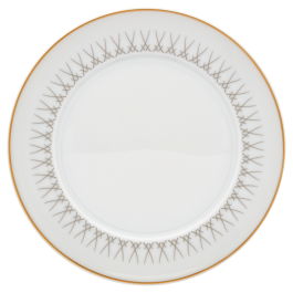 Bread- and Butter Plate, Shape "No 41", Swords Luxury Gold, swords rim in grey, gold rim, Ø 17 cm
