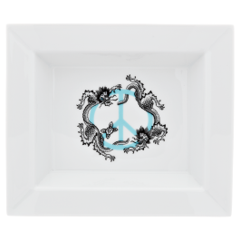Dish medium, "Peace", turquoise, 16 x 13,5 cm