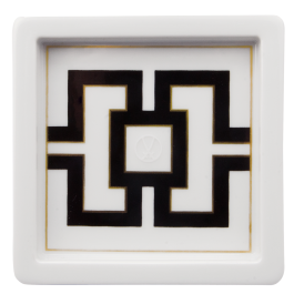 Dish, Shape "MEISSEN® Cosmopolitan", Royal Palace, black with golden contour, white rim, 9 x 9 cm
