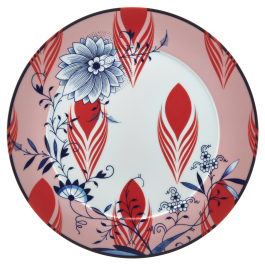 Charger Plate, "MEISSEN Collage", "Bloomy Feathers", Shape "No 41", Ø 33 cm