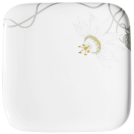 Dinner Plate, large, Shape "nova", Passion flower, 30 x 30 cm
