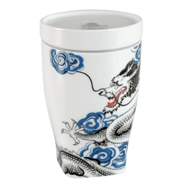 Coffee to go mug with porcelain lid, small, Shape "nova", Fortune Dragon, V 0,35 l