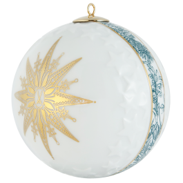 Ball, embossed stars, "Meissen Christmas Star", blue, Ø 7 cm