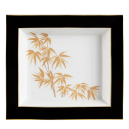 Vide-Poche, large, "Golden Bamboo", black, 21 x 18,5 cm
