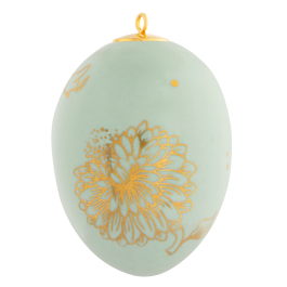 Easter egg, large, "Golden Onion Style", seladon, H 7 cm