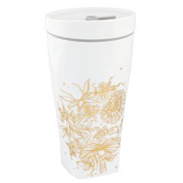 Coffee to go mug with porcelain lid, Shape "nova", "Golden Onion Style", V 0,35 l
