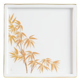 Platter, Shape "MEISSEN® Cosmopolitan", "Golden Bamboo", 17 x 17 cm
