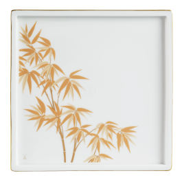 Platter, Shape "MEISSEN® Cosmopolitan", "Golden Bamboo", 21 x 21 cm