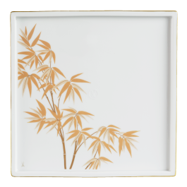 Platter, Shape "MEISSEN® Cosmopolitan", "Golden Bamboo", 25 x 25 cm