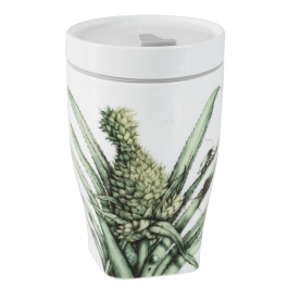 Coffee to go mug small with porcelain lid, Shape "nova", Pineapple, V 0,35 l