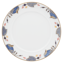 Bread- and Butter Plate, Shape "No 41", Noble Blue, rim of onion elements, Ø 14 cm