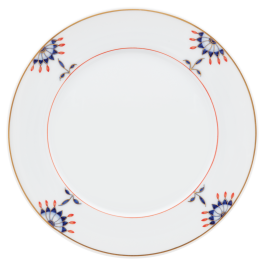 Bread- and Butter Plate, Shape "No 41", Noble Blue, flower buds, flower branches, Ø 17 cm