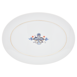 Platter, oval, Shape "No 41", Noble Blue, double leaf, L 36 cm