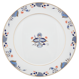 Charger Plate, Shape "No 41", Noble Blue, rim of onion elements, double leaf, Ø 33 cm