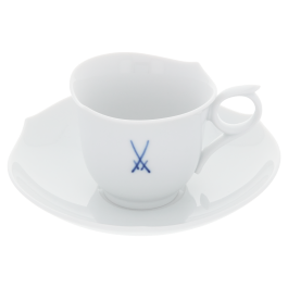 Espresso cup & saucer, Shape "Waves Pure", Trademark Meissen, cobalt blue, V 0,05 l