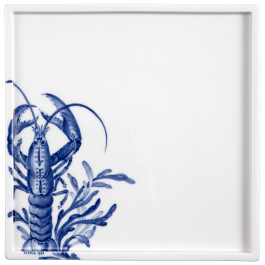 Platter, Shape "MEISSEN® Cosmopolitan", "Blue Treasures", Lobster, 25 x 25 cm