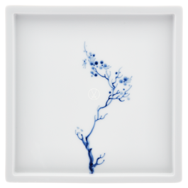 Platter, Shape "MEISSEN® Cosmopolitan", "Blue Orchid", cobalt blue, 17 x 17 cm
