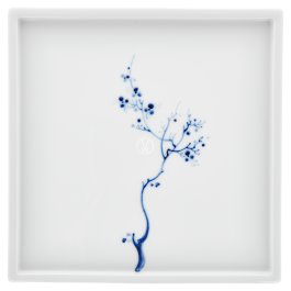 Platter, Shape "MEISSEN® Cosmopolitan", "Blue Orchid", cobalt blue, 21 x 21 cm