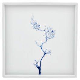 Platter, Shape "MEISSEN® Cosmopolitan", "Blue Orchid", cobalt blue, 25 x 25 cm
