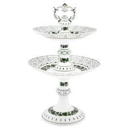 fruit stand, Vineleaf garland, white rim, 46 cm