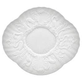 Gourmet Plate, flat, Shape "Swan Service", bisque white, L 30 cm
