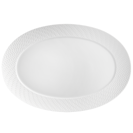 Platter, oval, small, Shape "No 41 Waves Relief", bisque white, L 30 cm