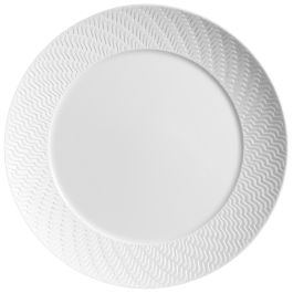 Starter und Dessert Plate, Shape "No 41 Waves Relief", bisque white, Ø 22 cm