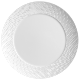Dinner Plate, Shape "No 41 Waves Relief", bisque white, Ø 29 cm