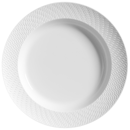 Soup Plate, Shape "No 41 Waves Relief", bisque white, Ø 23 cm