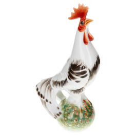 Bird Rooster, Coloured, without gold, H 15,8 cm