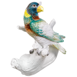 Parrot looking left, Coloured, without gold, H 25 cm