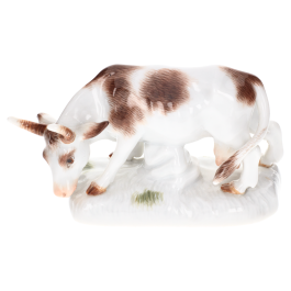 Cow, Coloured, without gold, H 4 cm