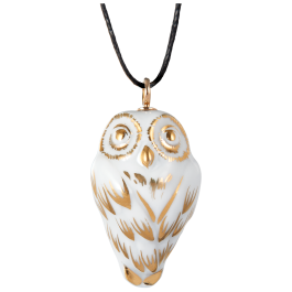 Pendant "Gold" Full relief Owl, 3,4 x 1,9 cm