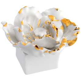 Table flower, poppy, handpainted in Gold, H 5 cm
