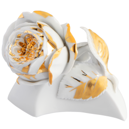 Table flower, rose, handpainted in Gold, H 5,5 cm