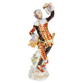 Harlequin w.pitcher, Coloured with gold