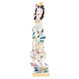 Sleeping Beauty fairytale figure, Coloured with gold, H 10 cm