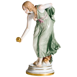 Woman with ball, H 30 cm