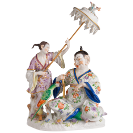 Group of pagods with parasol, H 42 cm