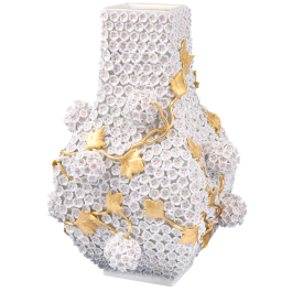 Vase with Snowball Blossoms, H 25 cm