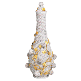 Lidded Vase with Snowball Blossoms, H 50 cm