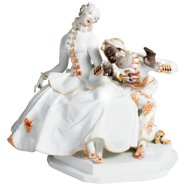 Lady with Moor, H 26 cm