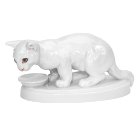 Cat, Coloured, without gold, H 7,5 cm